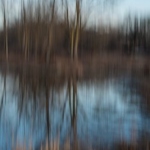 Winter River Reflections, Sunset