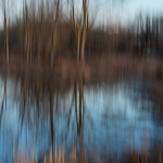 Winter River Reflections, Sunset