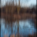 Winter River Reflections, Sunset