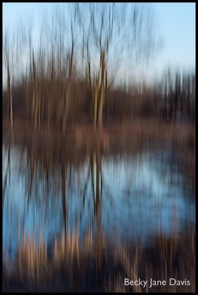 Winter River Reflections, Sunset